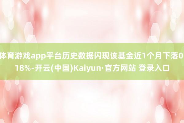 体育游戏app平台历史数据闪现该基金近1个月下落0.18%-开云(中国)Kaiyun·官方网站 登录入口