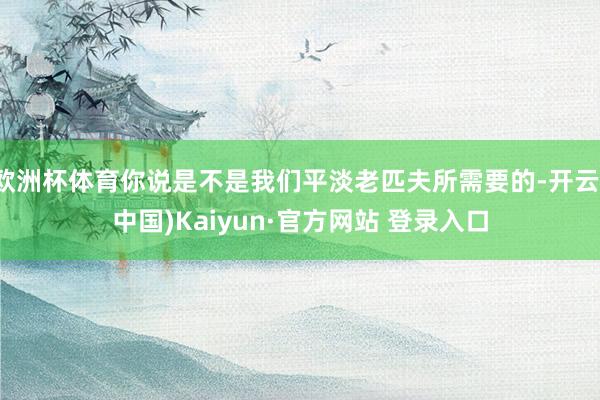 欧洲杯体育你说是不是我们平淡老匹夫所需要的-开云(中国)Kaiyun·官方网站 登录入口