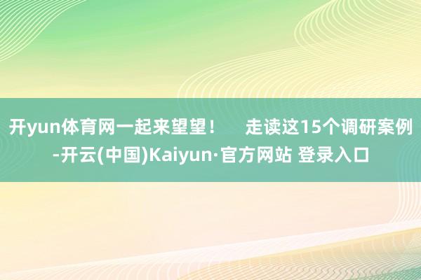 开yun体育网一起来望望！    走读这15个调研案例-开云(中国)Kaiyun·官方网站 登录入口
