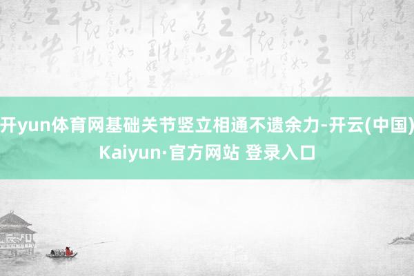 开yun体育网基础关节竖立相通不遗余力-开云(中国)Kaiyun·官方网站 登录入口