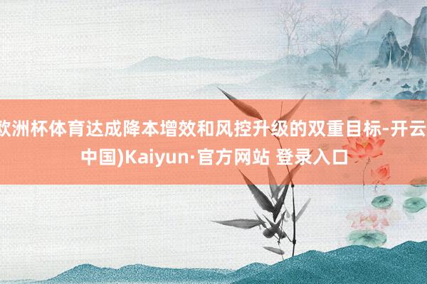 欧洲杯体育达成降本增效和风控升级的双重目标-开云(中国)Kaiyun·官方网站 登录入口