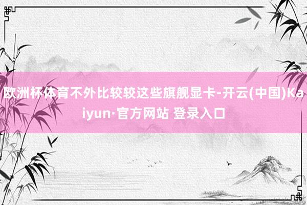 欧洲杯体育不外比较较这些旗舰显卡-开云(中国)Kaiyun·官方网站 登录入口