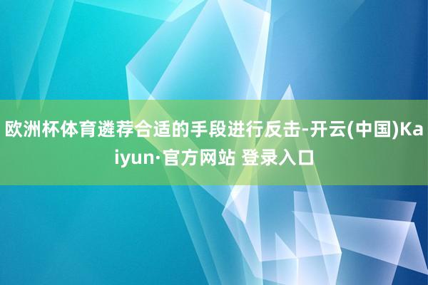 欧洲杯体育遴荐合适的手段进行反击-开云(中国)Kaiyun·官方网站 登录入口
