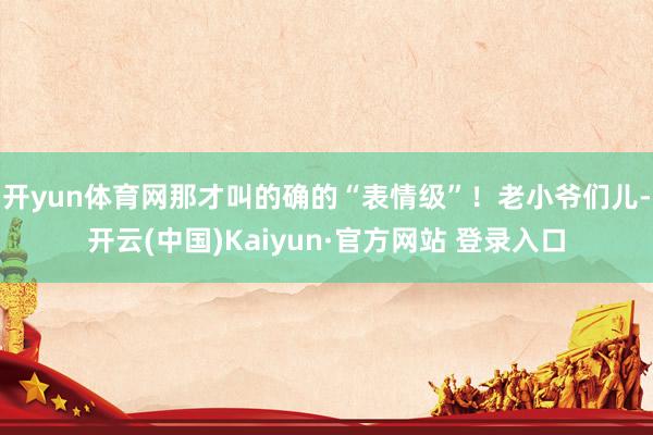 开yun体育网那才叫的确的“表情级”！老小爷们儿-开云(中国)Kaiyun·官方网站 登录入口