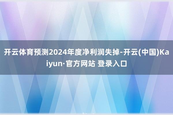 开云体育预测2024年度净利润失掉-开云(中国)Kaiyun·官方网站 登录入口