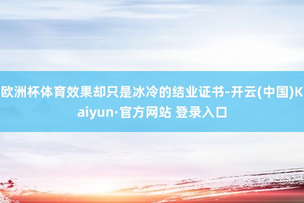 欧洲杯体育效果却只是冰冷的结业证书-开云(中国)Kaiyun·官方网站 登录入口