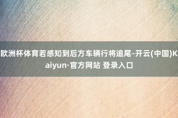 欧洲杯体育若感知到后方车辆行将追尾-开云(中国)Kaiyun·官方网站 登录入口