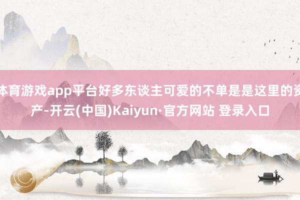 体育游戏app平台好多东谈主可爱的不单是是这里的资产-开云(中国)Kaiyun·官方网站 登录入口
