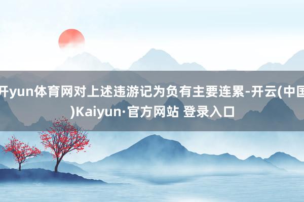 开yun体育网对上述违游记为负有主要连累-开云(中国)Kaiyun·官方网站 登录入口