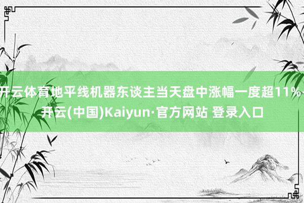 开云体育地平线机器东谈主当天盘中涨幅一度超11%-开云(中国)Kaiyun·官方网站 登录入口