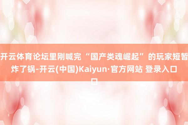 开云体育论坛里刚喊完 “国产类魂崛起” 的玩家短暂炸了锅-开云(中国)Kaiyun·官方网站 登录入口