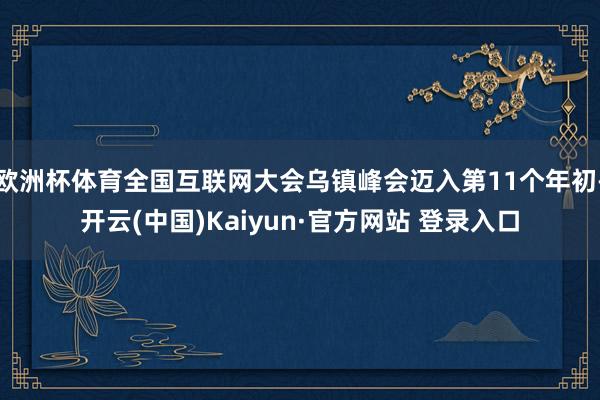 欧洲杯体育全国互联网大会乌镇峰会迈入第11个年初-开云(中国)Kaiyun·官方网站 登录入口