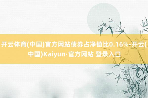 开云体育(中国)官方网站债券占净值比0.16%-开云(中国)Kaiyun·官方网站 登录入口