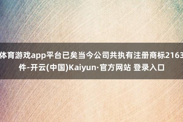 体育游戏app平台已矣当今公司共执有注册商标2163件-开云(中国)Kaiyun·官方网站 登录入口