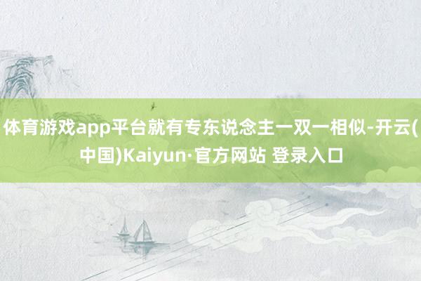 体育游戏app平台就有专东说念主一双一相似-开云(中国)Kaiyun·官方网站 登录入口