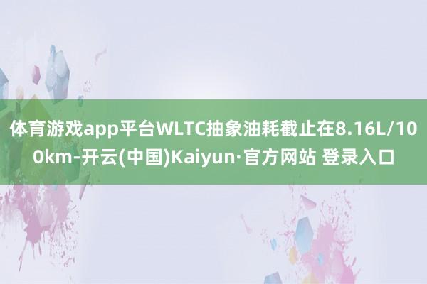 体育游戏app平台WLTC抽象油耗截止在8.16L/100km-开云(中国)Kaiyun·官方网站 登录入口