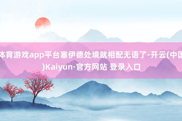 体育游戏app平台塞伊德处境就相配无语了-开云(中国)Kaiyun·官方网站 登录入口