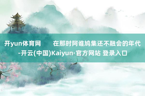 开yun体育网 在那时阿谁鸠集还不融会的年代-开云(中国)Kaiyun·官方网站 登录入口