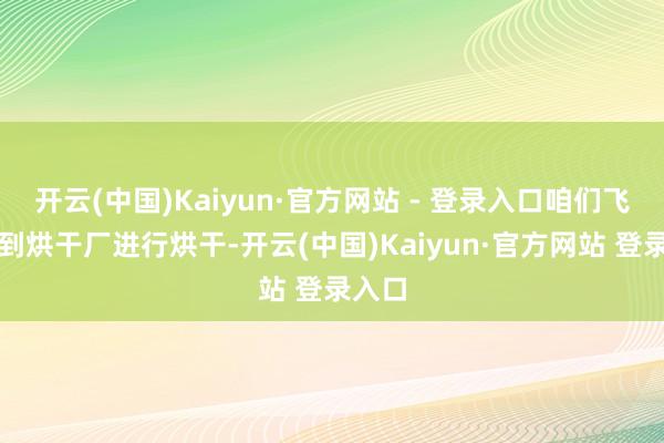 开云(中国)Kaiyun·官方网站 - 登录入口咱们飞快拉到烘干厂进行烘干-开云(中国)Kaiyun·官方网站 登录入口