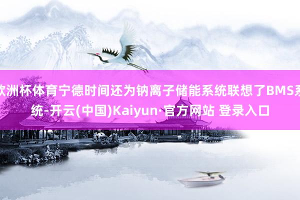 欧洲杯体育宁德时间还为钠离子储能系统联想了BMS系统-开云(中国)Kaiyun·官方网站 登录入口