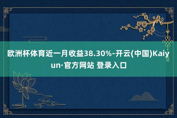 欧洲杯体育近一月收益38.30%-开云(中国)Kaiyun·官方网站 登录入口