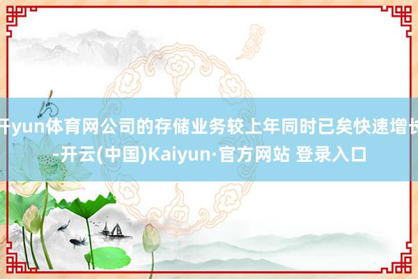 开yun体育网公司的存储业务较上年同时已矣快速增长-开云(中国)Kaiyun·官方网站 登录入口