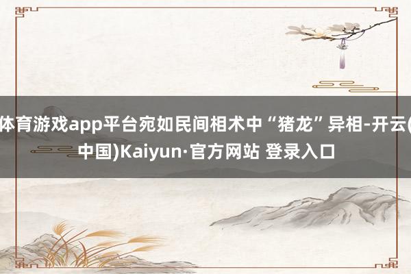 体育游戏app平台宛如民间相术中“猪龙”异相-开云(中国)Kaiyun·官方网站 登录入口