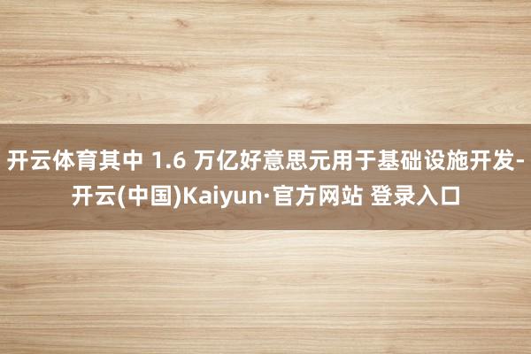 开云体育其中 1.6 万亿好意思元用于基础设施开发-开云(中国)Kaiyun·官方网站 登录入口