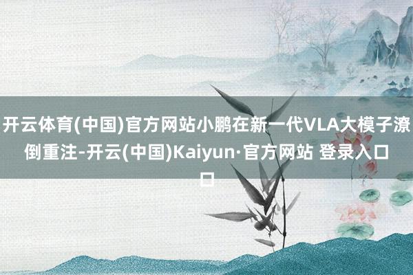 开云体育(中国)官方网站小鹏在新一代VLA大模子潦倒重注-开云(中国)Kaiyun·官方网站 登录入口
