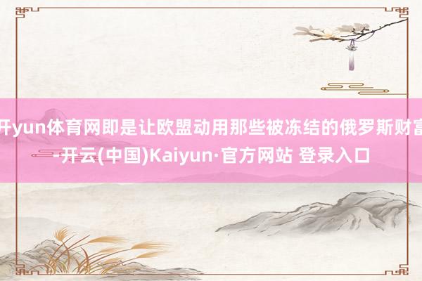 开yun体育网即是让欧盟动用那些被冻结的俄罗斯财富-开云(中国)Kaiyun·官方网站 登录入口