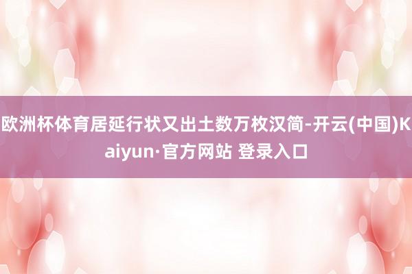 欧洲杯体育居延行状又出土数万枚汉简-开云(中国)Kaiyun·官方网站 登录入口